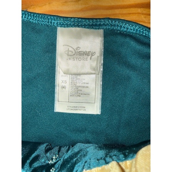 Disney Store Merida Brave Costume Dress Girls XS 4 Blue Long Sleeve Halloween - Picture 3 of 4